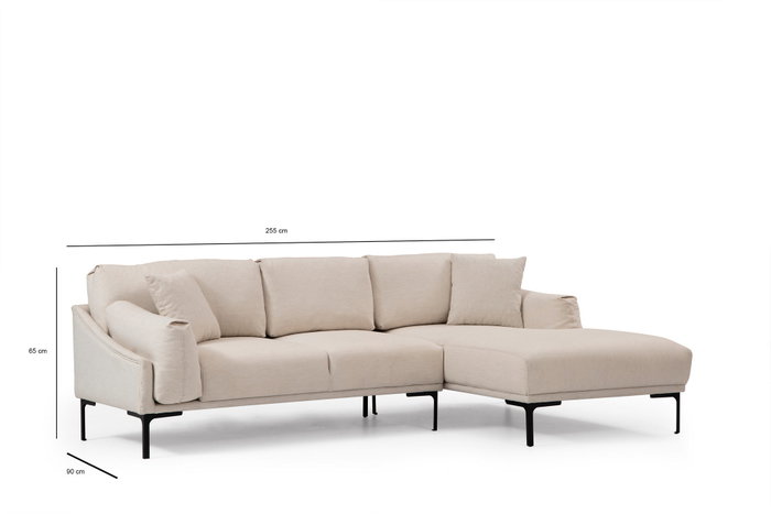 Atelier Del Sofa Leo Corner Right Sofá Esquinero Crema 255 x 150 cm